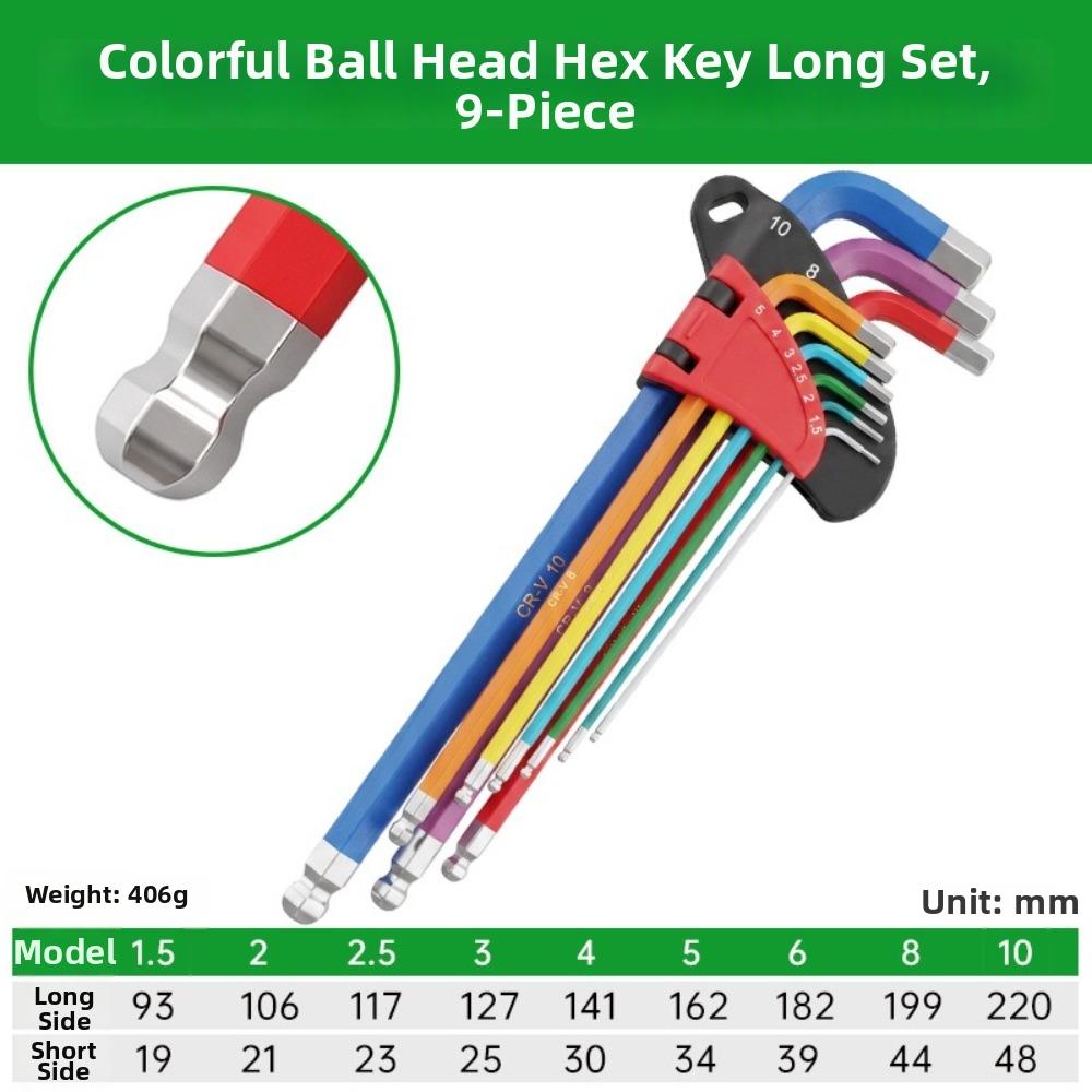 1.5mm To 10mm Hex Key Set Precision L Wrench Kit Heavy Duty Allen Wrench Set For Bicycle Repair