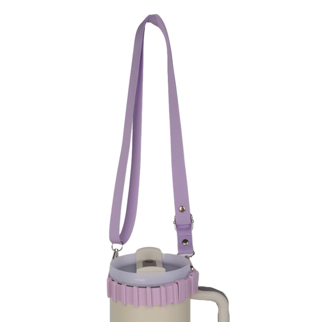 Water Bottle Handle Silicone Sling Holder with Shoulder Strap Fit Most Bottles Universal Bottle Lanyard Adjustable Strap