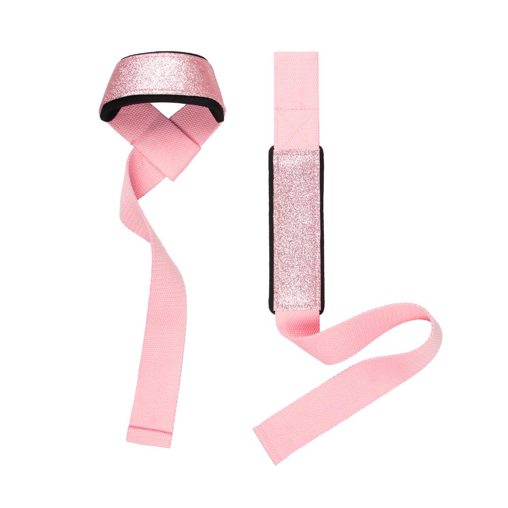 LADYGLOW Comfortable Weightlifting Straps Breathable Non Slip Glitter Lifting Straps Wrist Protector for Fitness Gym Workout