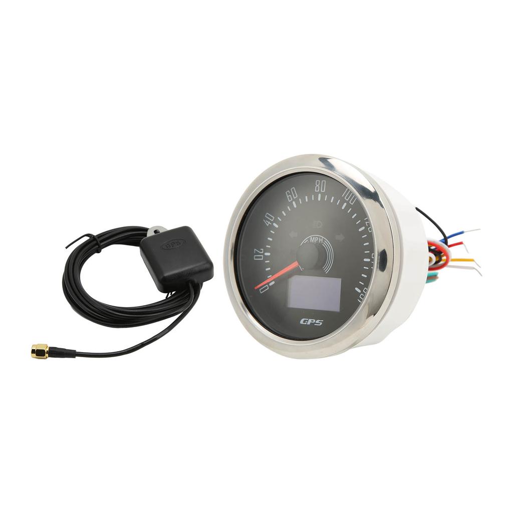 GPS Speedometer 0‑160MPH LCD Screen IP67 Waterproof Colourful Backlit Universal for Cars Boats RVs YachtsBlack