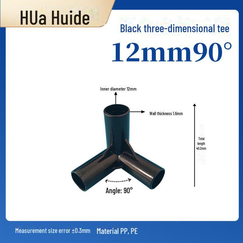 Three-Dimensional Plastic Right Angle Joint Connector for Tent and Studio Accessories