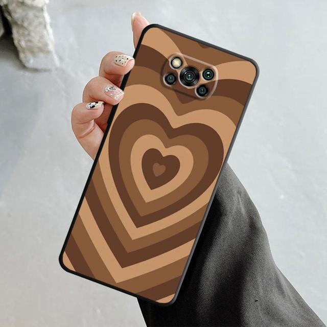 Pouzdro pro Xiaomi Poco X3 Nfc X4pro M3 C40 pro Mi 12 11 10 10t 8 Note10 Lite 11ultra 11t F1 Fashion Brown Love Wood Grain Texture