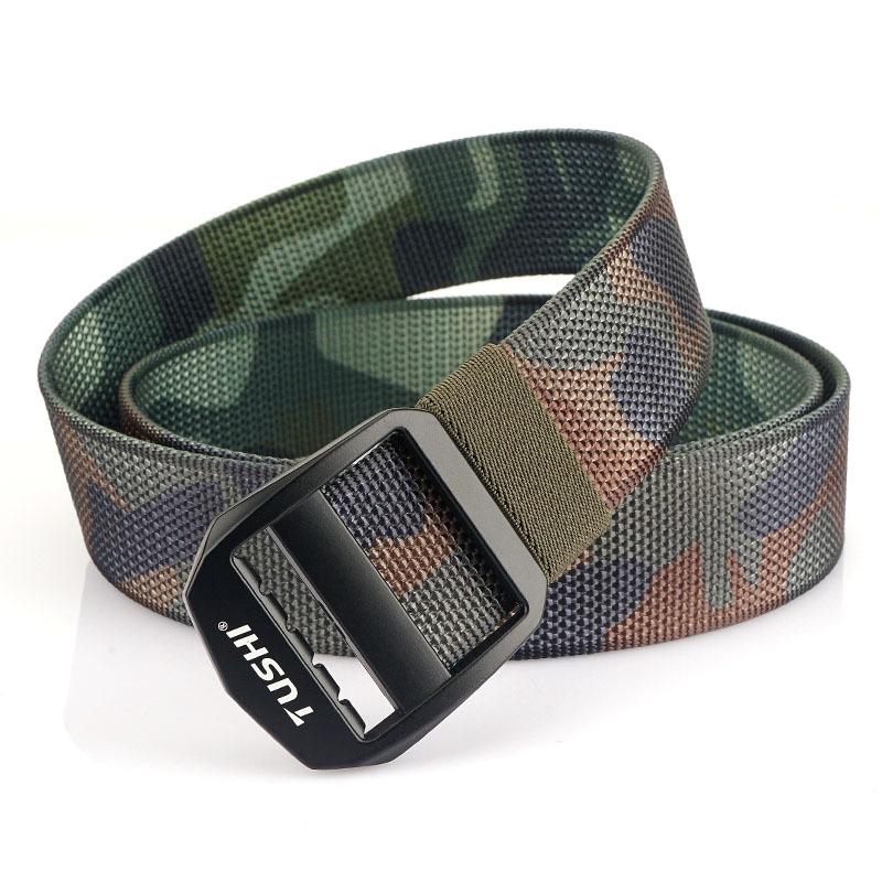 

Новый мужской ремень для поездок на работу с автоматической пряжкой из нейлона, универсальный двухслойный толстый ремень для отдыха на природе 120cm
