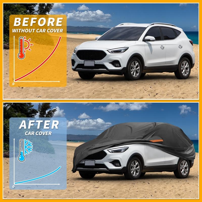 Motoforti All-Weather Waterproof Car Cover - UV-Resistant Outdoor Full Exterior Protection for mg ZS 2017- 210D-PU