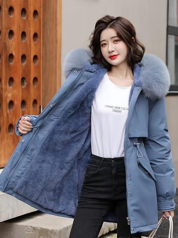 Pie overcomes the trend of cotton-padded winter clothes, new down cotton-padded clothes for women's medium and long loose large-size cotton-padded