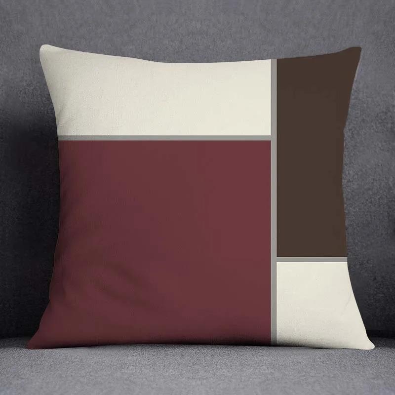 Dark Red Geometric Pattern Pillowcase Car Ornaments Office Living Room Home Pillowcase