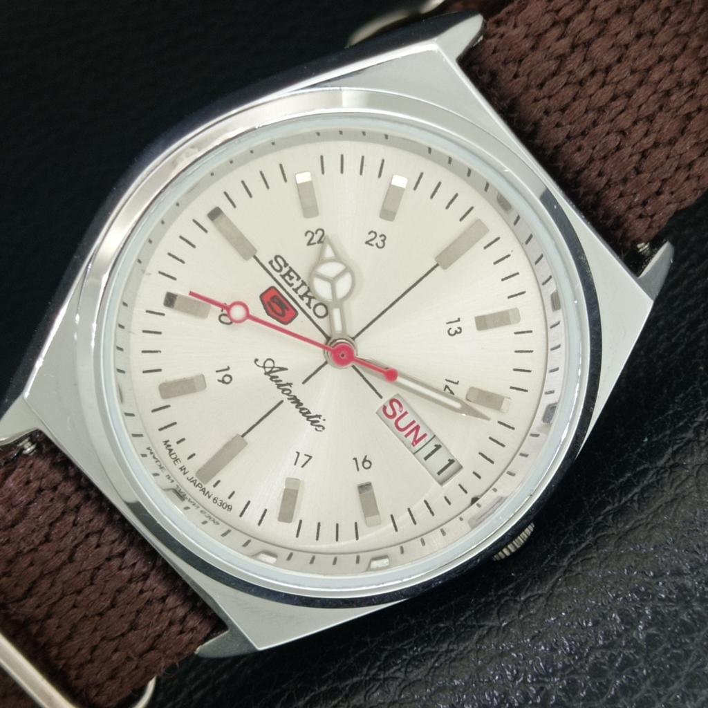 

REFURBISHED SEIKO 5 AUTOMATIC 6309A JAPAN MENS VINTAGE SILVER WATCH a442884-1