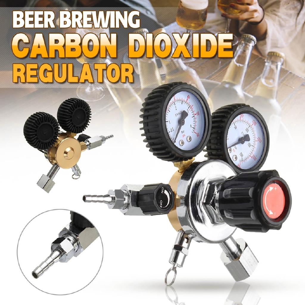 Regulador de Doble Manómetro Regulador Botella de Gas CO2 Reguladores de Dióxido de Carbono CO2 Reductor de Presión Para Bebidas Cerveza W21.8