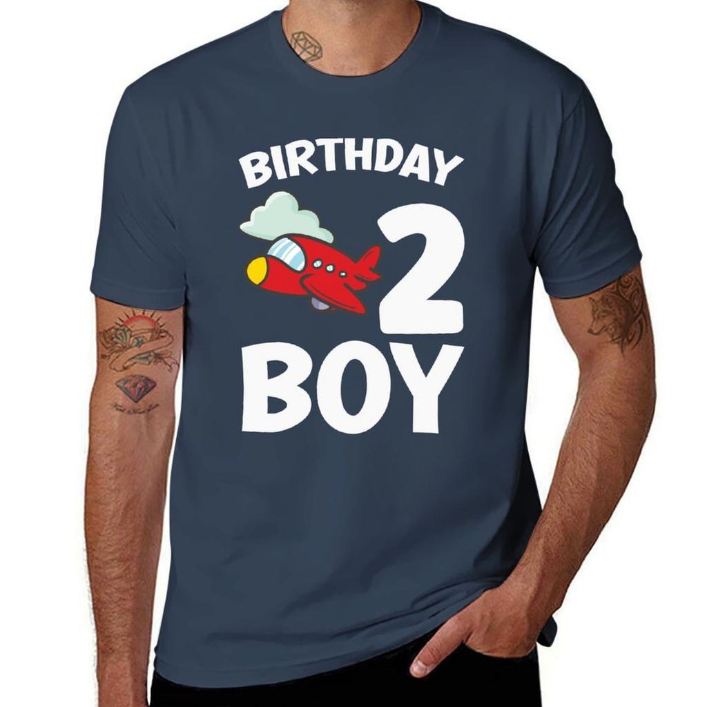 Airplane Birthday Boy Party nd Birthday Airplane TShirt Urban Style Casual Short Sleeve Top