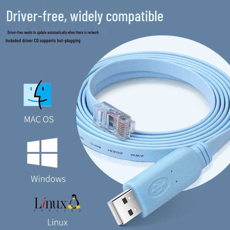 USB To RJ45 Console Serial Cable for RS232 Debugging and Network Configuration