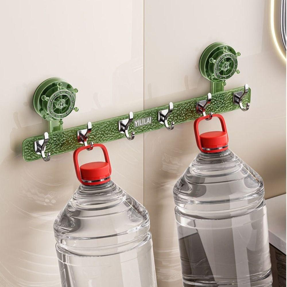 6 Hooks Rotating Suction Cup Rudder Hook Punch-Free Utensils Storage Row Hook  Kitchens