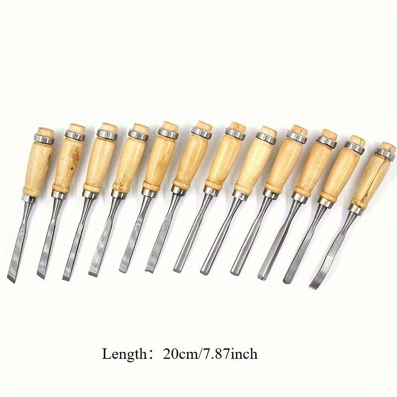 12PCS Wood Carving Chisel Set with Black Case Sharp Carbon Steel Woodworking Tools for Beginners & Professionals
