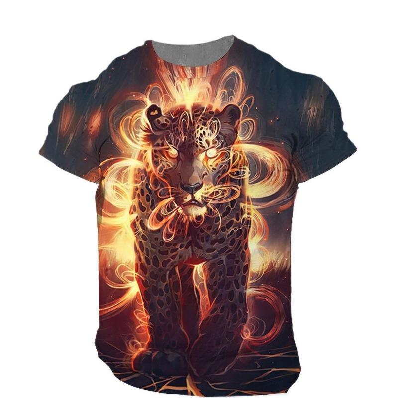 Summer Wolf T-Shirts Animal 3D Print Men Women Casual Fashion Streetwear Oversized Short Sleeve S