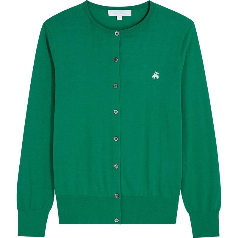 Brooks Brothers Women s Embroidered Logo Knit Cardigan S