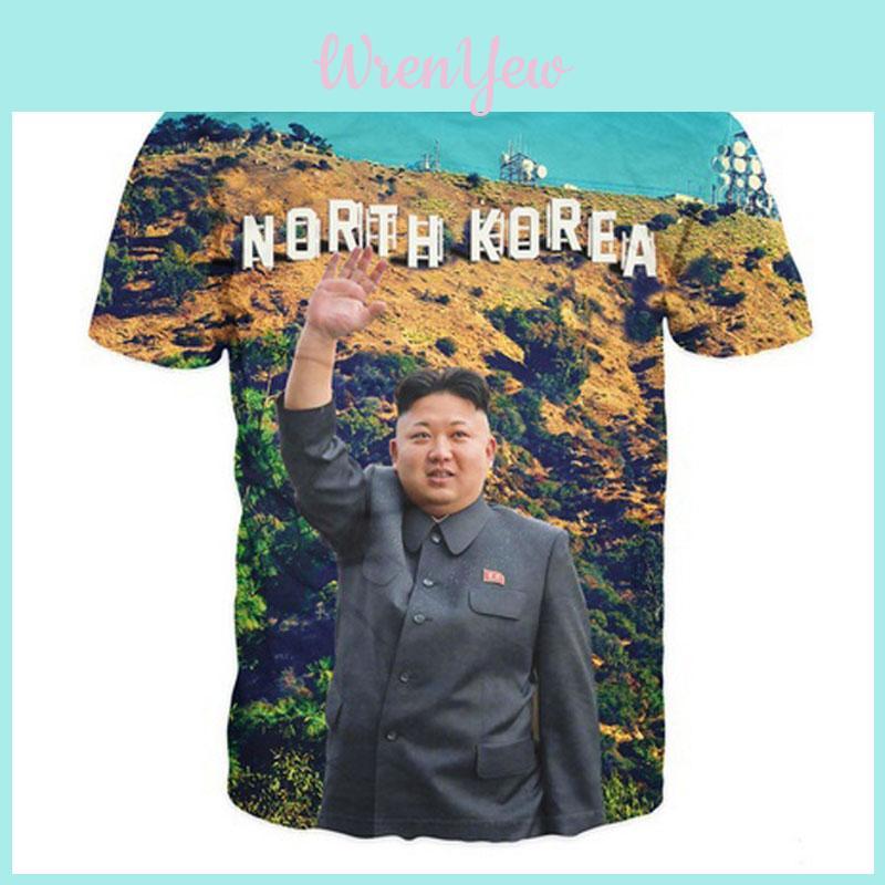 Moda Fresca Nueva Unisex Kim Jong Un Divertida Impresión 3D Casual Camiseta Top