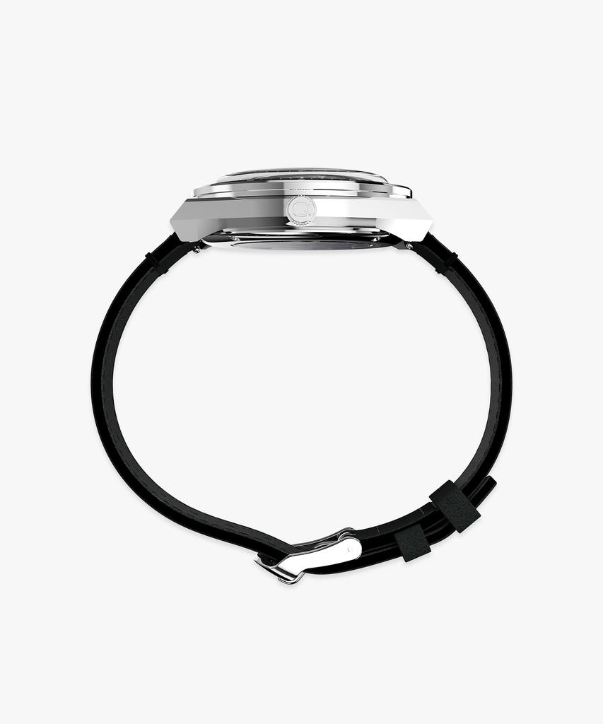 Taimaegseu X Nasa Q Timex Vintage Black Leather Watch 40Mm