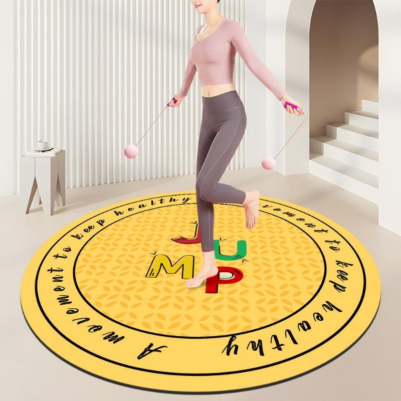 Rainbow Spiral Fitness Mats Colorful Flower Design Movement Healthy Motif Non Slip Exercise Rugs for Home Gym