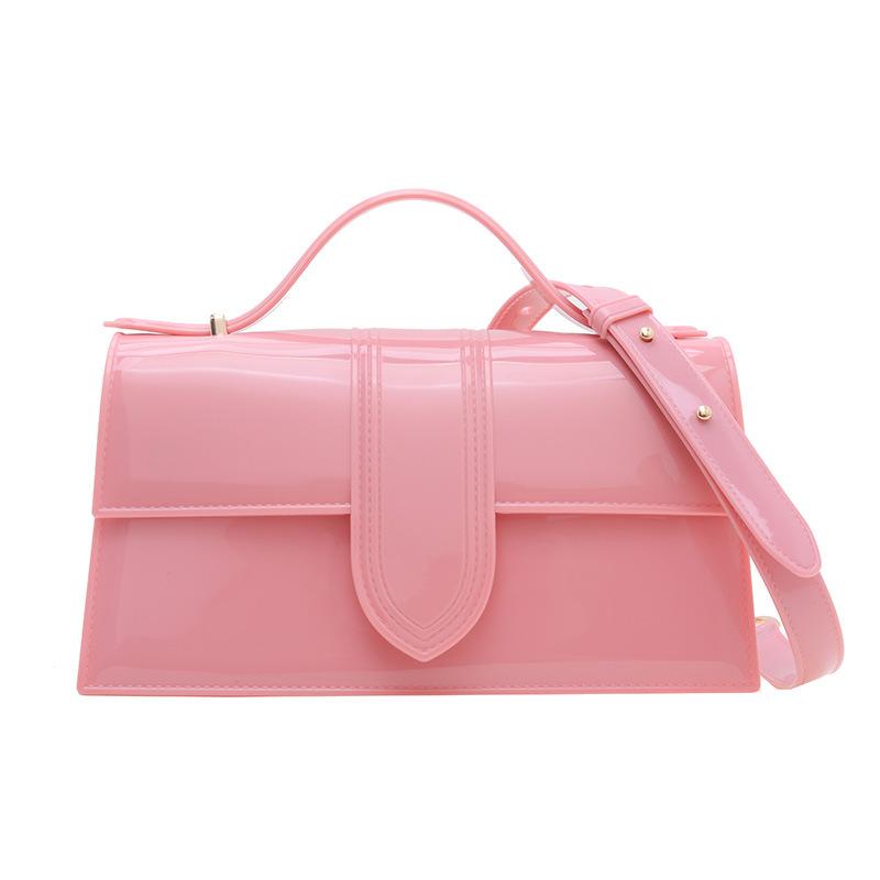 225 summer new solid color jelly bag simple portable shoulder oblique span women's bag underarm mail carrier versatile small bag