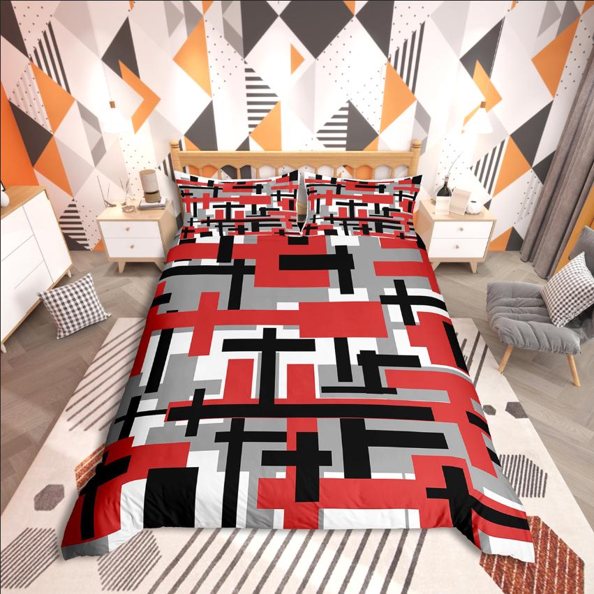 Comforter Homewish Geometric Honeycomb Gradient Hexagon For Teens Bedding Setabstract Geometry Bed Set