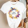 Fashion Womens Pumpkin Spice Coffee Thanksgiving Halloween Casual Crew Neck Short Sleeve Tshirt Women  T Shirt