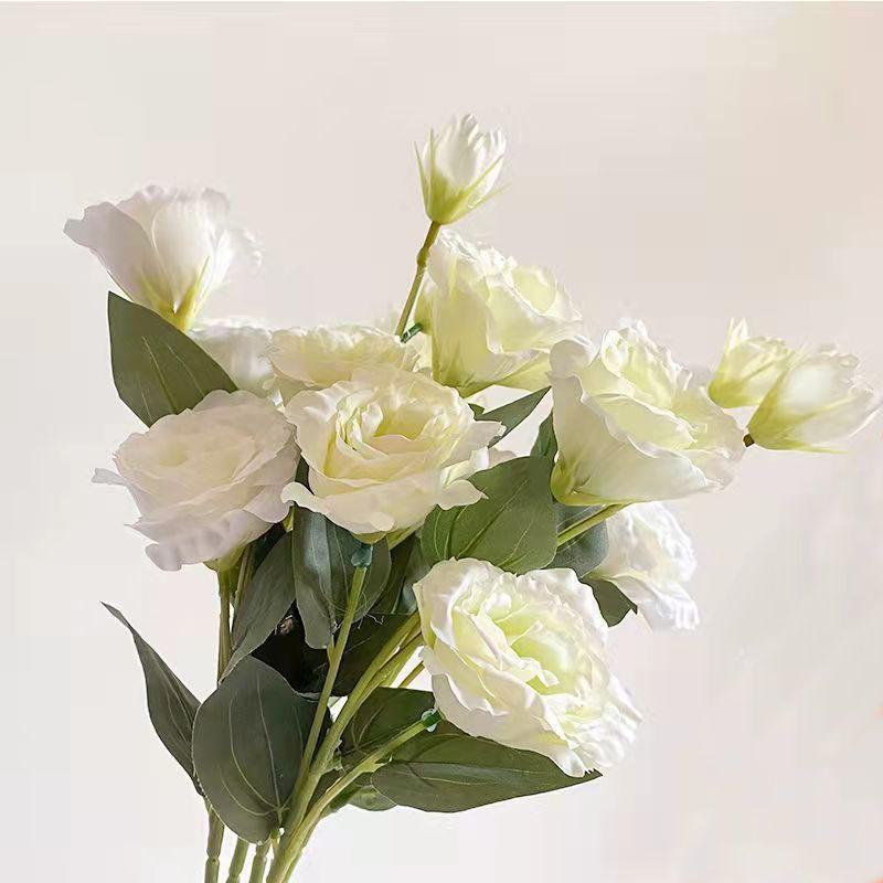27.5 Inch Artificial Lisianthus Silk Flowers for Home Decor Wedding Bouquet Elegant Decoration
