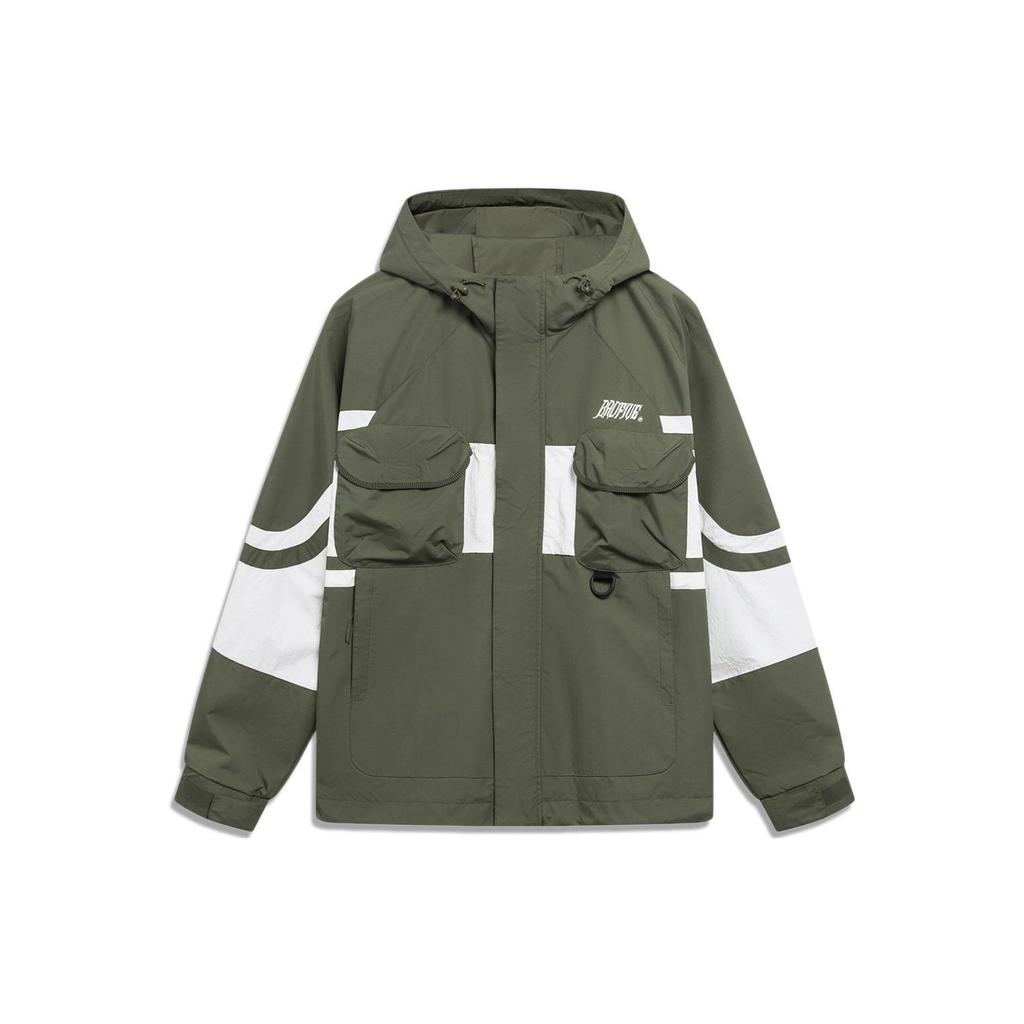 Li Ning Jacket Men's Army Canvas Green Ecru AFDT055-1