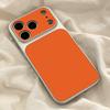 Large Window Synthetic Leather Casing for iPhone Pure Orange Printed Patterned Plain Shell Soft Case Protective Cover | BP B031