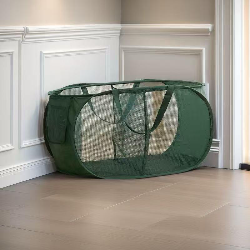 Foldable Mesh Laundry Basket, Large Capacity for Dirty Clothes and Bathroom Storage