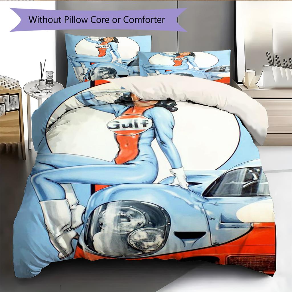 Cartoon Pattern Bedding Quilt Set Quilt Cover Pillowcase Home Decoration Birthday Gift (1 * duvet cover + 2 * pillowcase, without core)