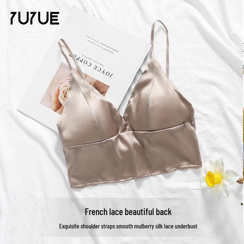 

Yu Yue 2025 Spring Silk Women s Seamless Lace Back Wireless Bra Large