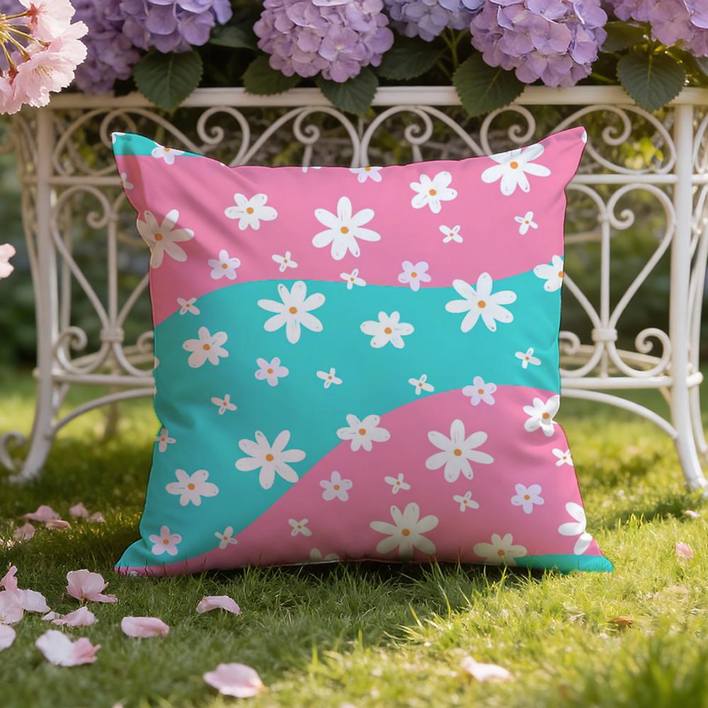 Colorful Daisies Cushion Cover Home & Car Dual-Scene Pillow Cover: Reversible for Premium Comfort