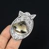 Sterling Silver Trillion Natural Pyrite Stackable Promise Statement Ring Size 7