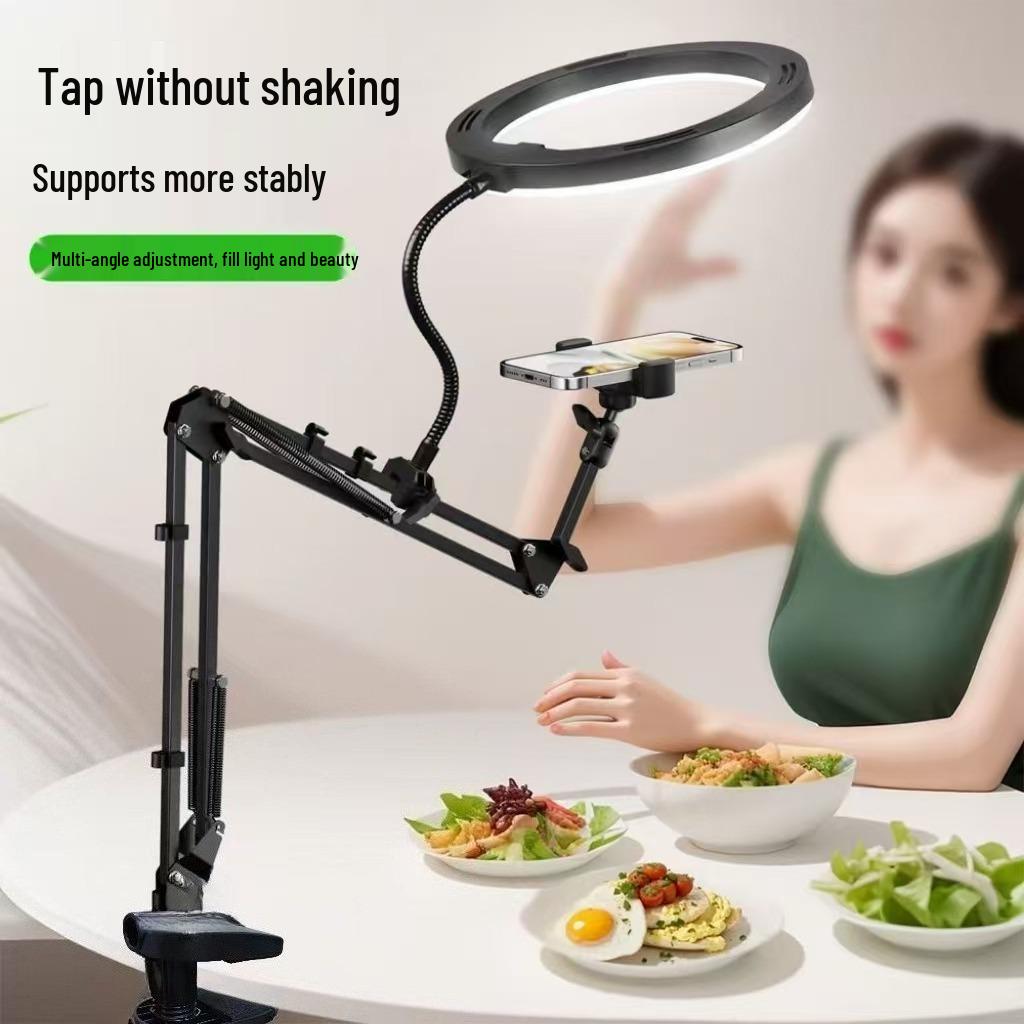 2026 Mobile Phone Live Streaming & Fill Light Stand for Desktop/Nail Art
