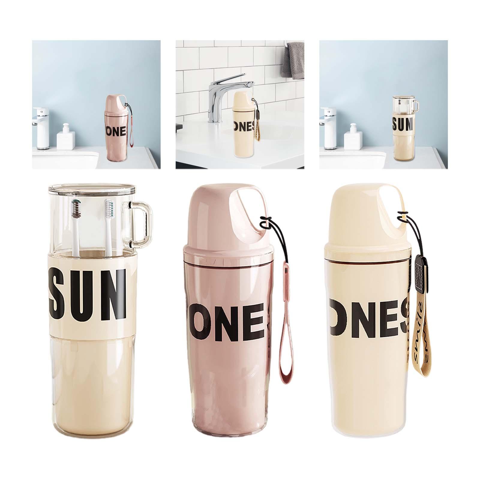 Travel Toothbrush Case 3 in 1 Toothbrush Holder for Hotel Dorm Family Travel Pink cover