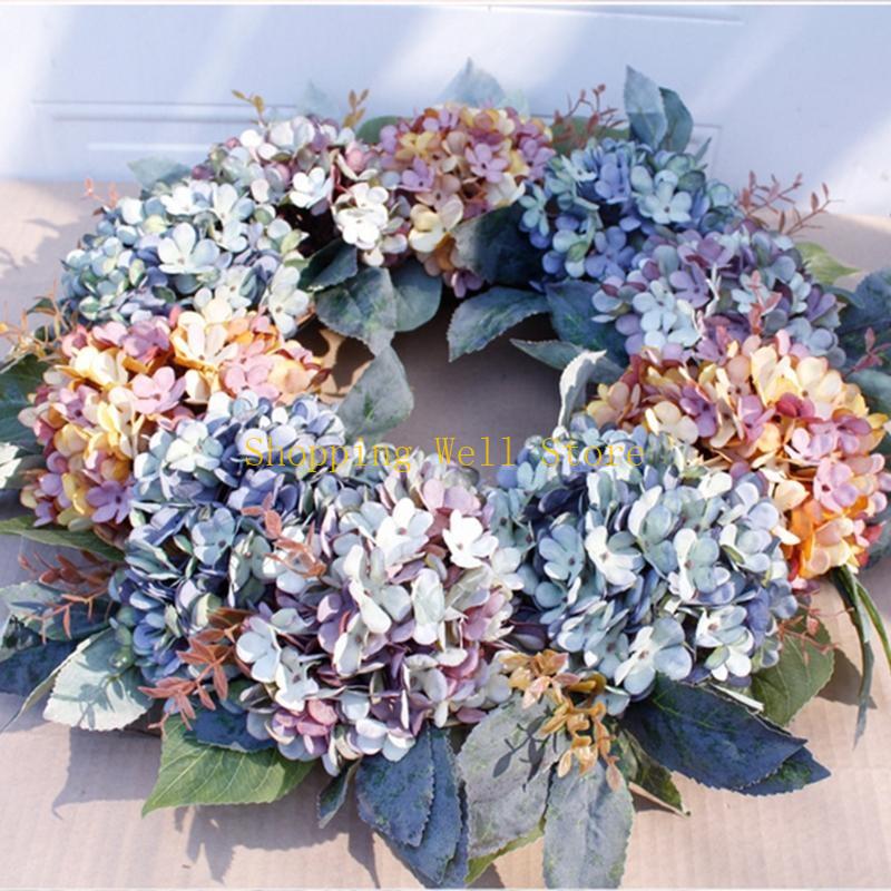 KX4B Floral Wreath Door Wreath Artificial Colorful Flowers Wreath for Front Door China Mainland