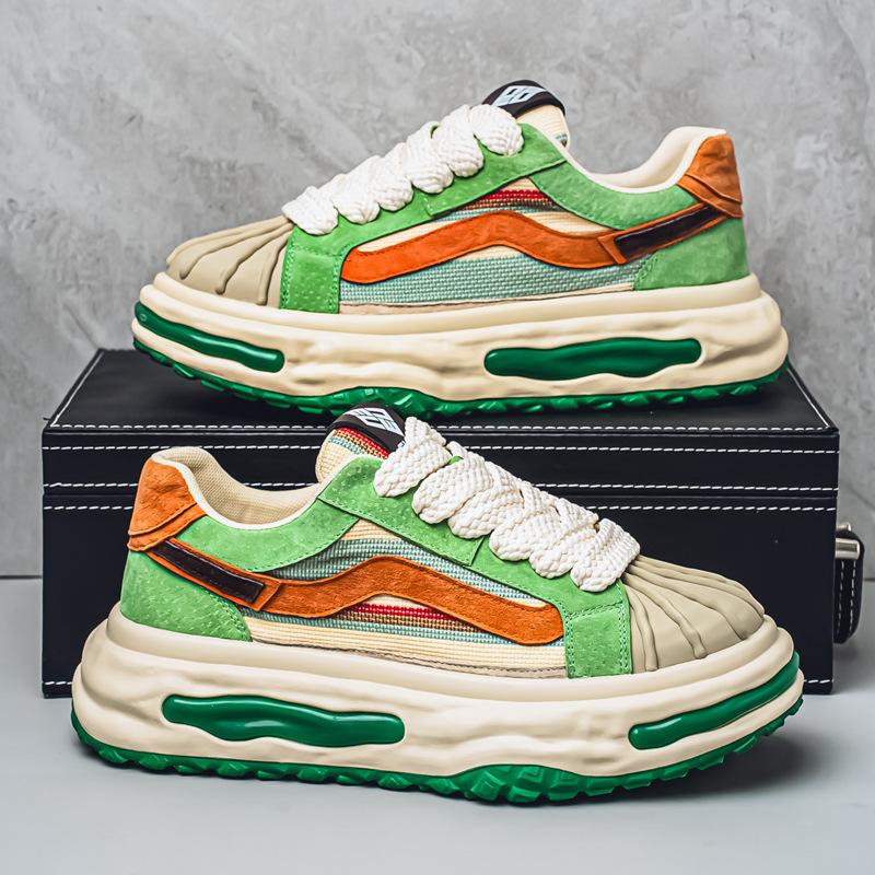 Herresko sommer ny mote allsidige plattform høydeøkende tidevannssko koreansk versjon ins populære fritidssportssko oppløselige sko