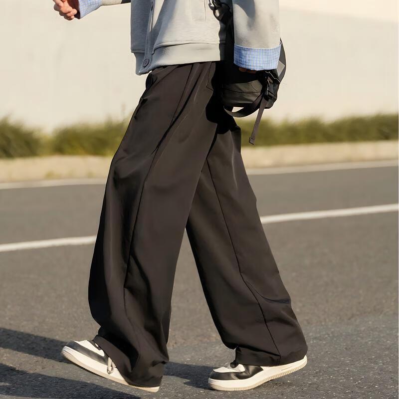 

Men s Cleanfit Pleated Loose Straight-Leg Casual Pants M