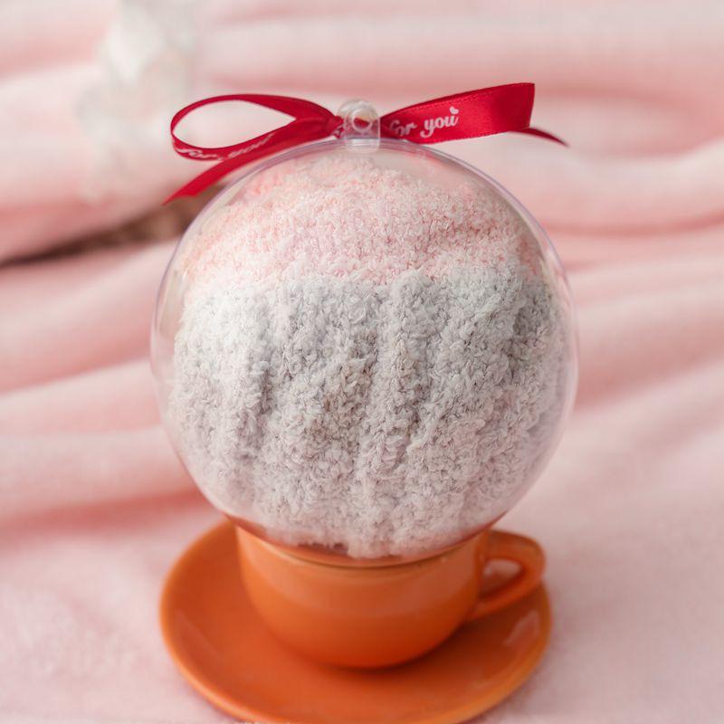 Damen Korallfleece Wintersocken - Nicht fusselnd, Fleecegefüttert, Gemütlich Cartoon Weihnachtsgeschenk