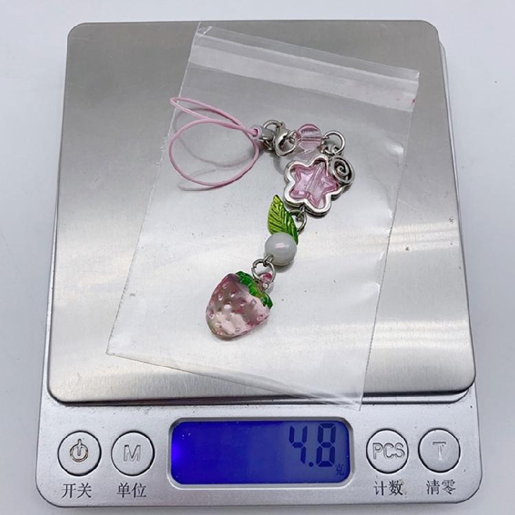 Unique Bag Charm Cute Strawberry Phone Pendant Stylish Keyring Pendant for Key