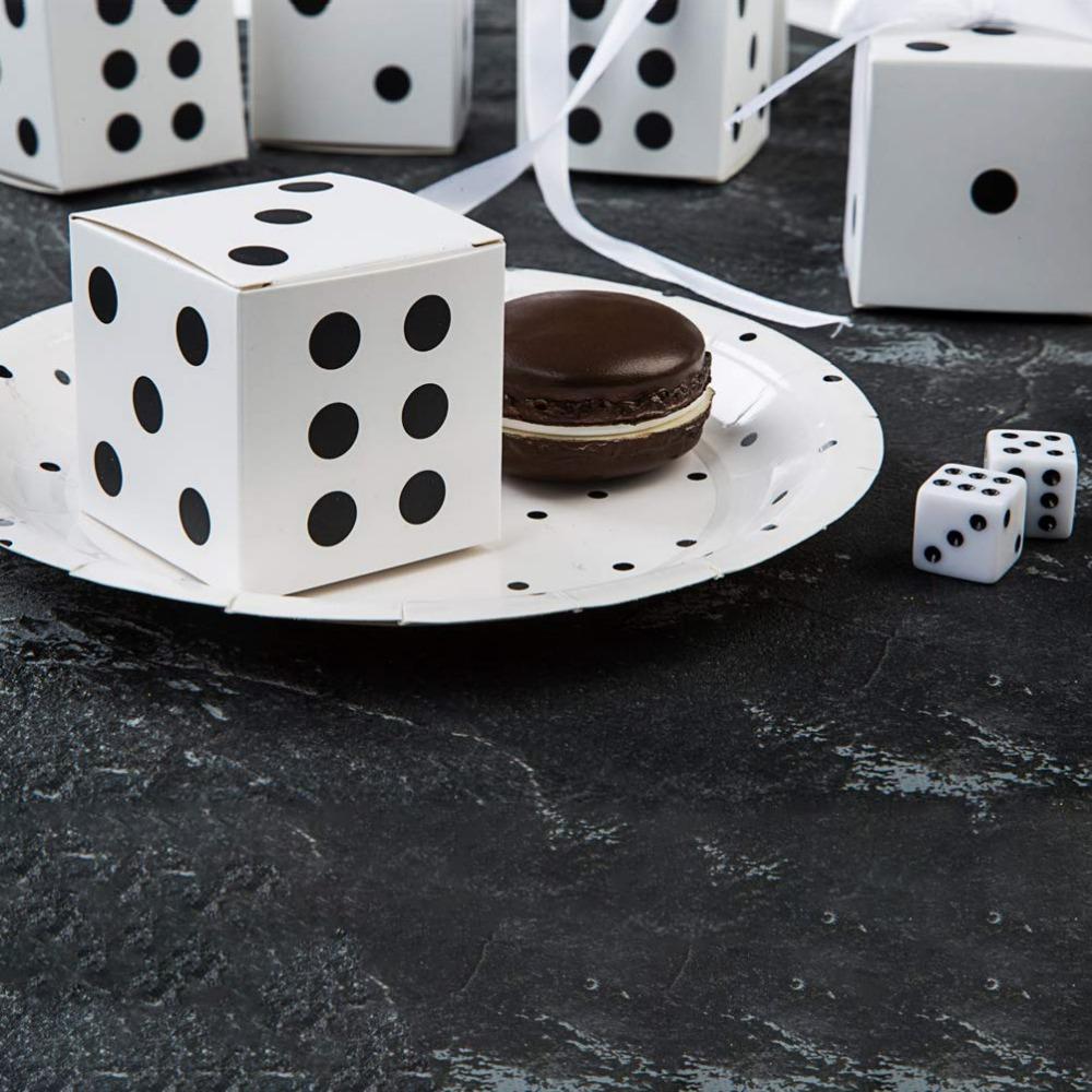 25pcs Dice-shaped Gift Boxes with Ribbon Paper Gift Packaging Box for Party Decoration Storage Box DIY Small Gift Boxes Wedding Bridesmaid