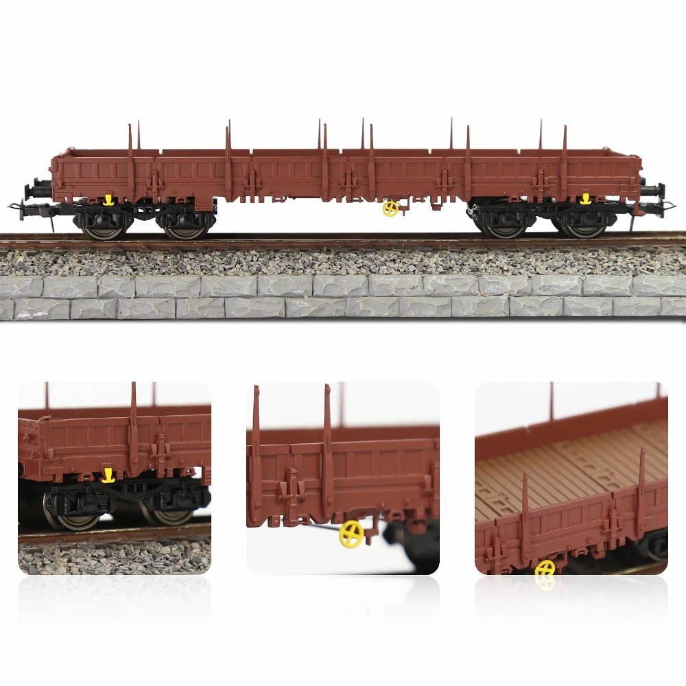 1 Stück Evemodel Züge - Braun lackiert HO-Maßstab 40' Flachwagen Modellwagen mit Metallrädern C8764
