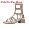 Summer Women Rome Sandals With Open Toe Block Heel And Back Zipper For Casual Wear