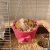 Hanging Cage House Breathable Hamster Hammock Bow Gnawing Proof Hanging Basket Bed Hand Knitting Guinea Pig Hideout All Seasons