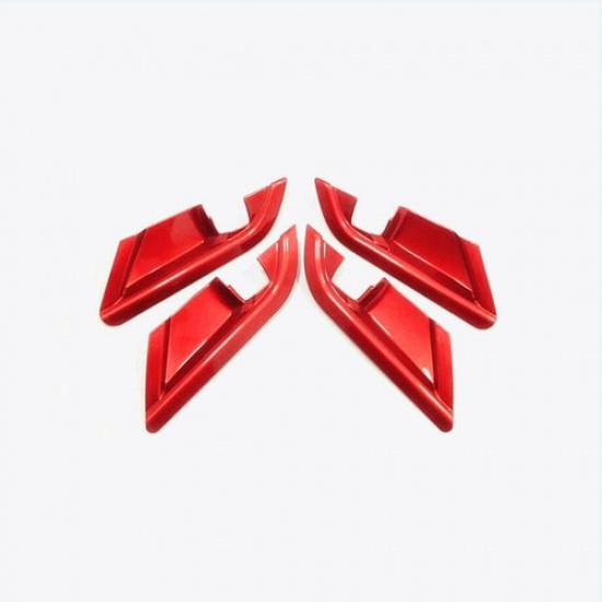 For 2018- Toyota Camry ABS Red Car Interior Door Handle Bowl Cover Trim 4PCS