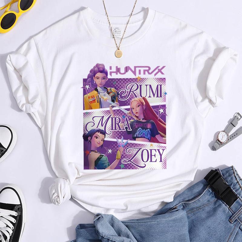 Hot K-Pop Demon Hunters Funny Summer T-Shirt Harajuku Saja Boys Derpy Tiger Print Fashion Short Sleeve Summer Casual T-Shirt Top