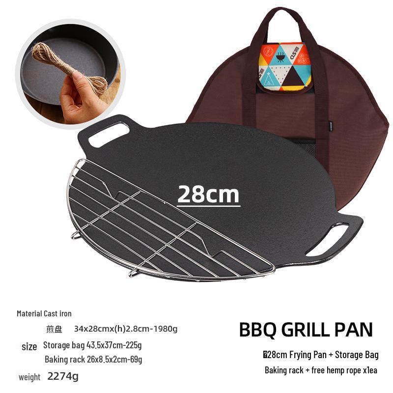 Outdoor Camping Korean BBQ Grill Pan for Gas & Induction Cookers - Frying Pan BBQ Supplies