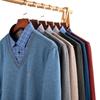 Men's Long-sleeved Pullover Embroidered Sweater Plush Thickened Thermal Casual Knitted Sweater Shirt