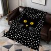 Modern Black Cat Polka Dots Cute Abstract Fashion Soft Warm Plush Blanket Dorm Sofa Living Room Hogar Bedroom Gift Home Flannel
