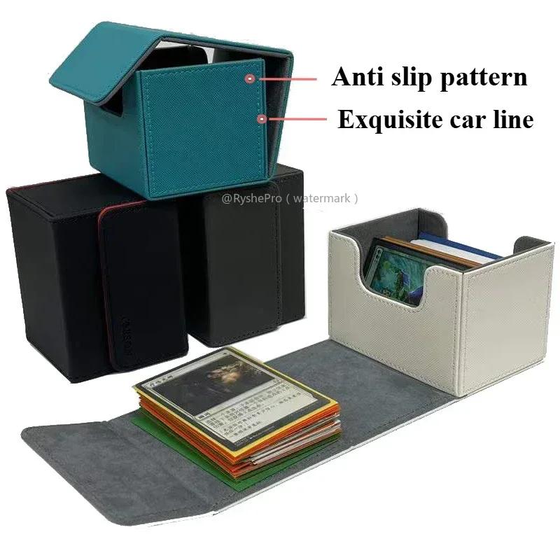 Komutan Kart Destesi Kutusu 100+ Tek Kılıflı Kart Saklama Kutusu Deri Mıknatıslı Magic Gathering Kart Kılıfı TCG CCG MTG Kartları İçin