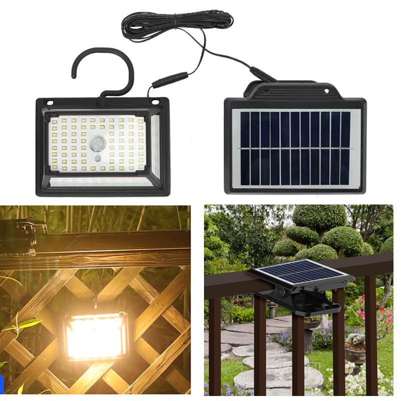 Solar Light Outdoor 190 LEDS Motion Sensor Sun Lamp Clip On Flood Light Solar Security Light Waterproof for Patio Garage Garden